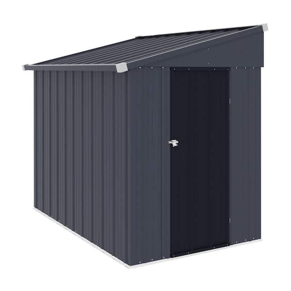 4 ft. W x 6 ft. D Metal Lean-to Shed Storage Shed 23 sq. ft. in Gray