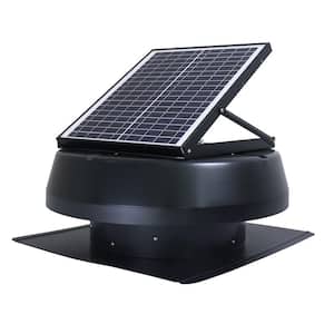 Smart Solar Attic Round 14 in. Black 1750 CFM, Cools up to 2000 sq. ft. Exhaust Fan