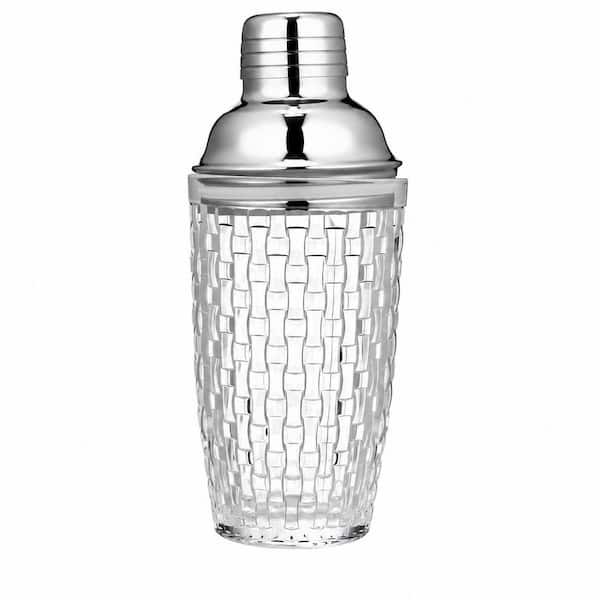 Silver 9-Piece Cocktail Shaker Set with 13 oz. Glass Shaker, Two 8.5 oz. Martini Glasses, Bar Tools