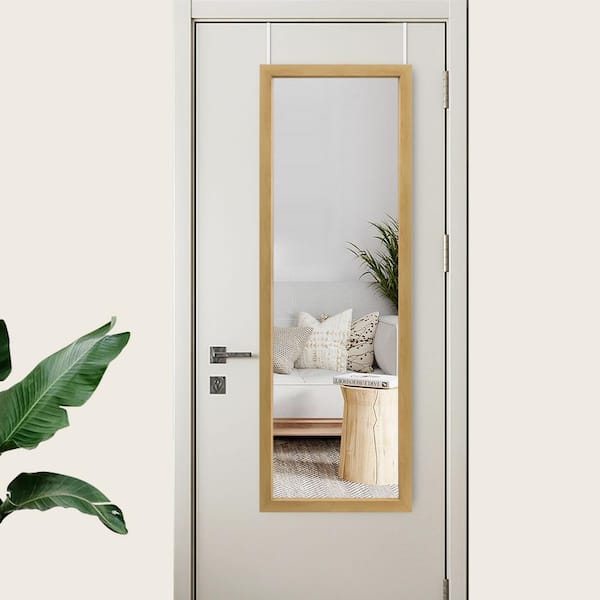 Dovelina 51.2 in. x 15.7 in. Classic Rectangle Framed Door Mirror