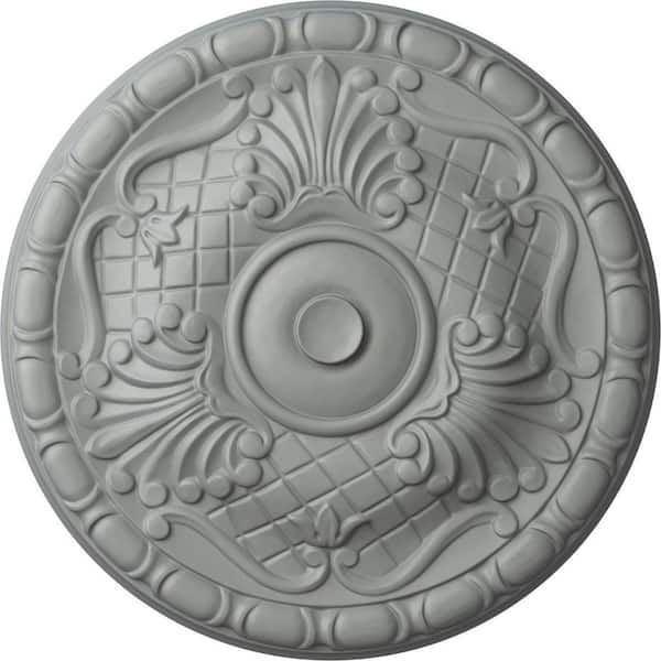 Ekena Millwork 15-3/4" x 5/8" Amelia Urethane Ceiling Medallion (Fits Canopies upto 4-1/8"), Primed White