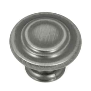 1-1/4 in. Weathered Nickel 3-Ring Round Cabinet Knob (10-Pack)