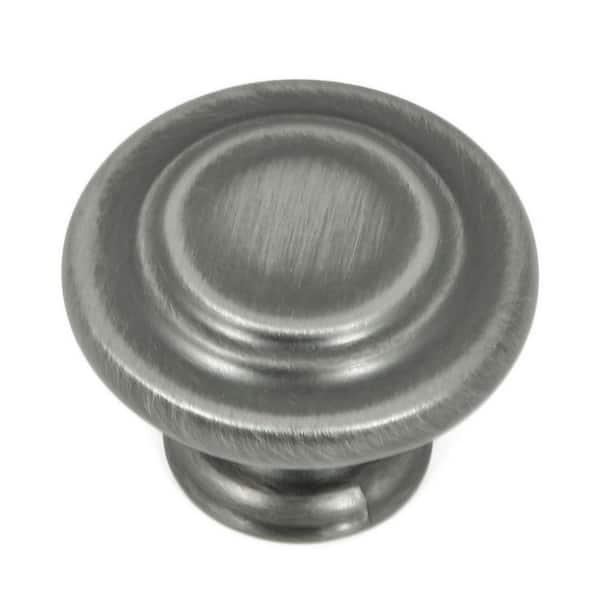 Stone Mill Hardware 1-1/4 in. Weathered Nickel 3-Ring Round Cabinet Knob (10-Pack)