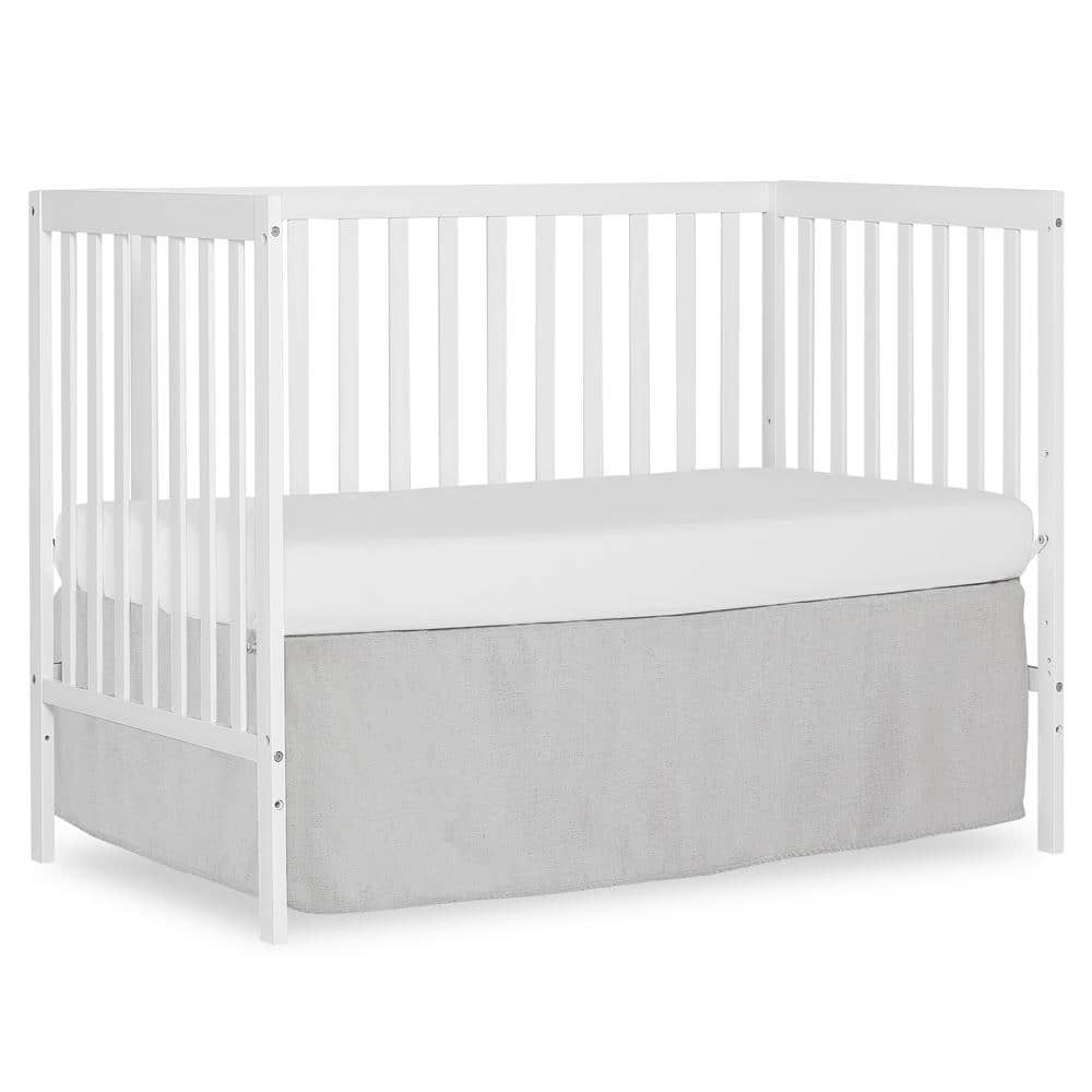 White 5-in-1 Convertible Crib with Adjustable Mattress Support