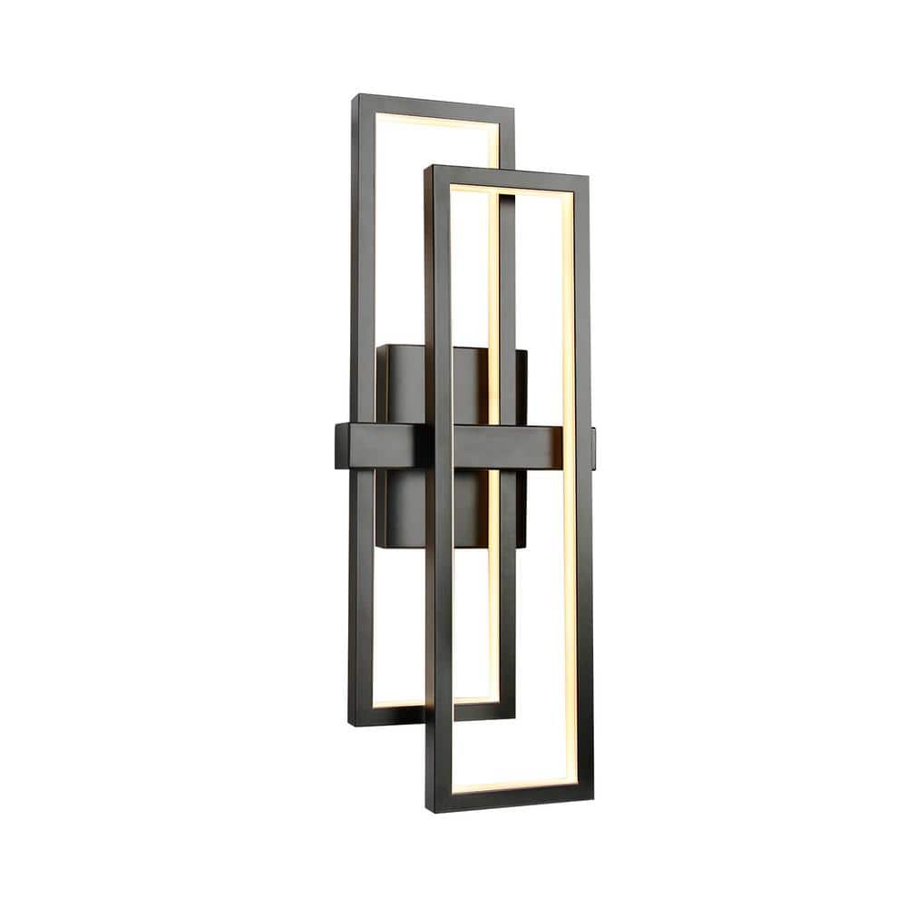 Modern 2-Light 8 in. Black LED Wall Sconce 3000K Warm Light Dimmable