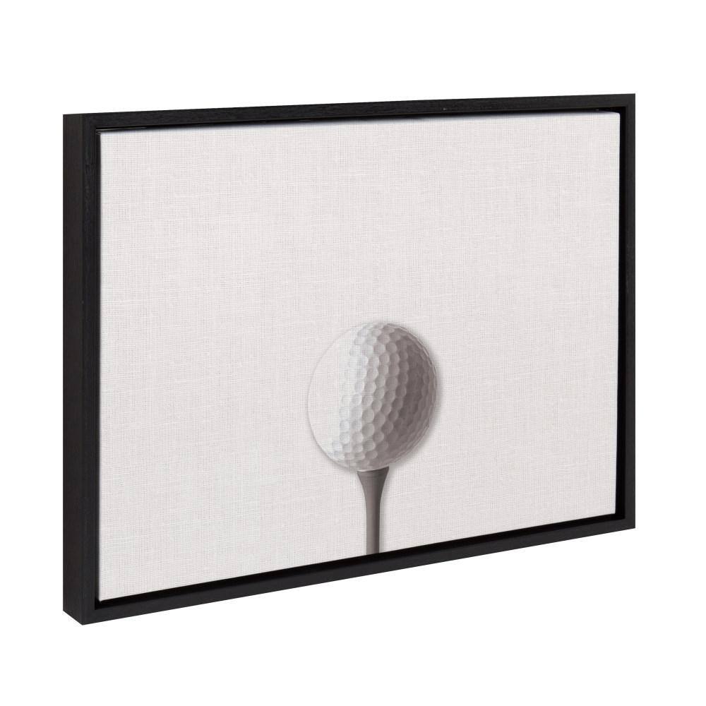 Horizontal Golf Ball Portrait Canvas Wall Art in Black Frame