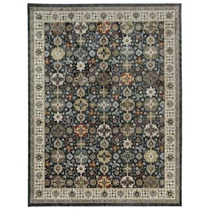 Earltown Navy 9 ft. X 12 ft. 9 in. Oriental Polyester Area Rug