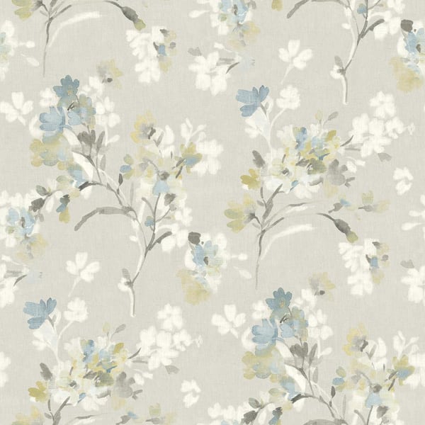 Chesapeake Azalea Light Grey Pre-Pasted Non-Woven Wallpaper