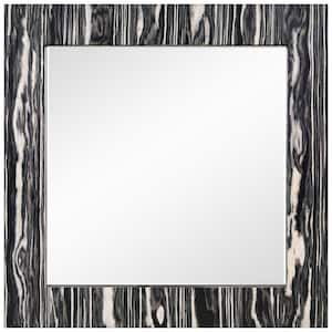 Zebra Square Wall Mirror 32 in. x 32 in. Featuring a 24 in. x 24 in. Beveled Center 4 in. Exotica-Stained Veneer Frame