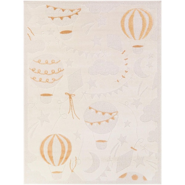 Oskar Orange 5 ft. x 7 ft. Youth Explore Area Rug