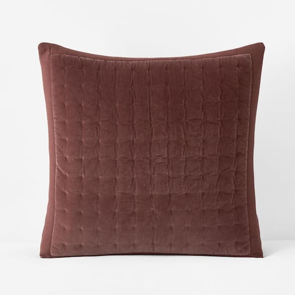 Legends Luxury Tufted Stitch Velvet Quilted Bordeaux Cotton Euro Sham