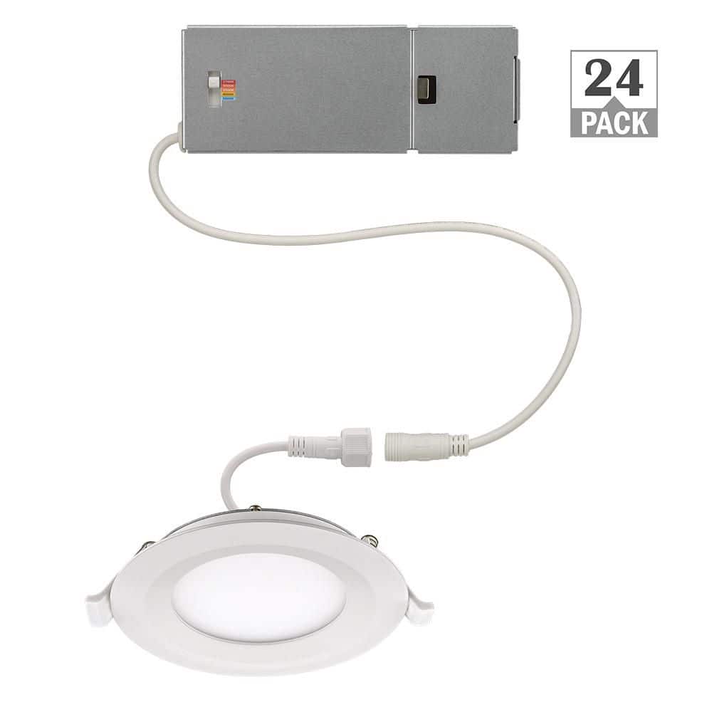 4 in. Adjustable CCT Integrated LED Canless Recessed Light Trim 650 Lumens 