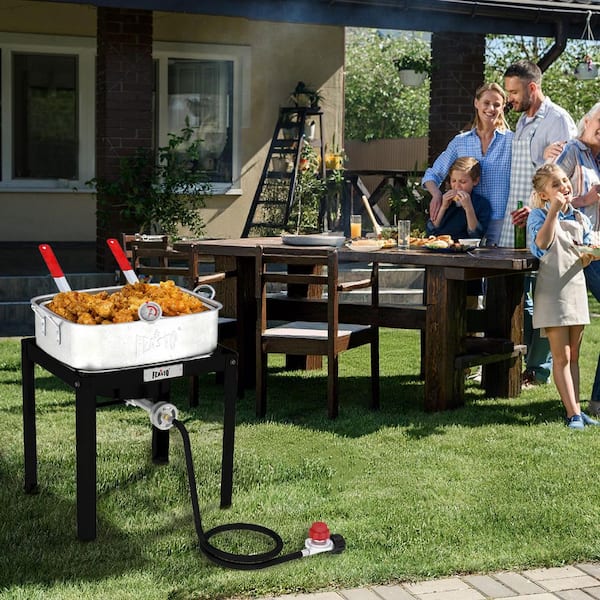 FEASTO 18 qt. Outdoor Deep Fryer with 2-Baskets, 40,000 BTU