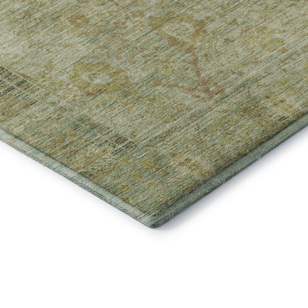 Mayfield Premium Machine Washable Abstract AMF1106 Sage 2 ft. 3 in. x 7 ft. 6 in. Runner Rug