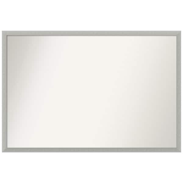 Amanti Art Silver Leaf 37.5 in. W x 25.5 in. H Non-Beveled Wood Bathroom Wall Mirror in Silver