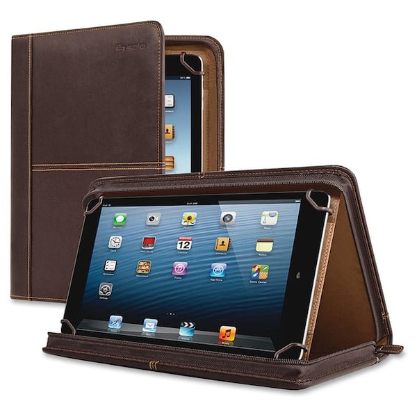SOLO 11 in. Full Grain Leather Executive Tablet Carrying Case Espresso
