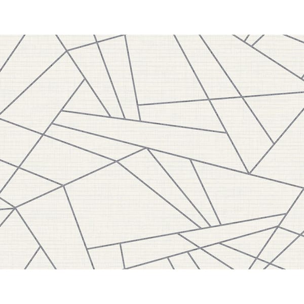 CASA MIA Geometric Triangles Off-White and Grey Paper Non-Pasted Strippable Wallpaper Roll (Cover 60.75 sq. ft.)
