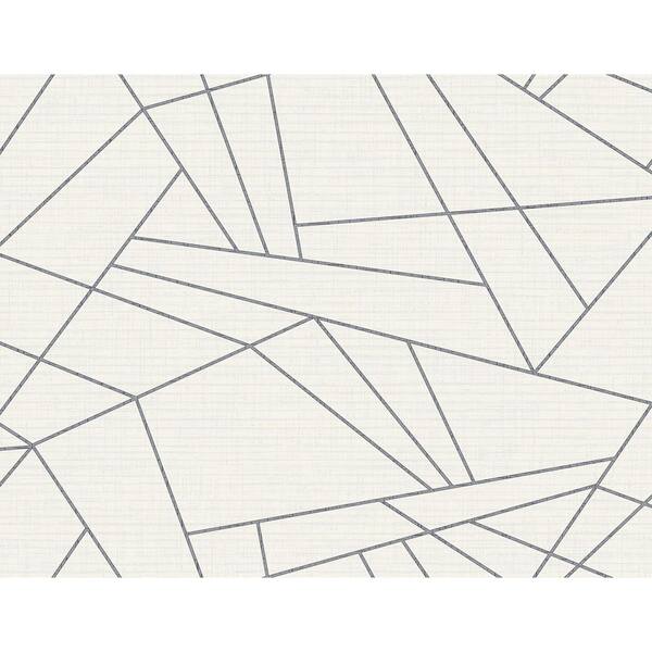 CASA MIA Geometric Triangles OffWhite and Grey Paper NonPasted Strippable Wallpaper Roll