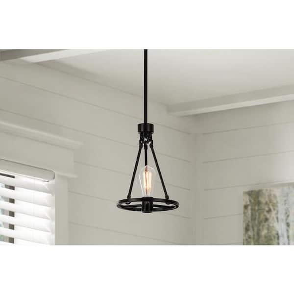Stratton 1-Light Black Mini Pendant with No Shade