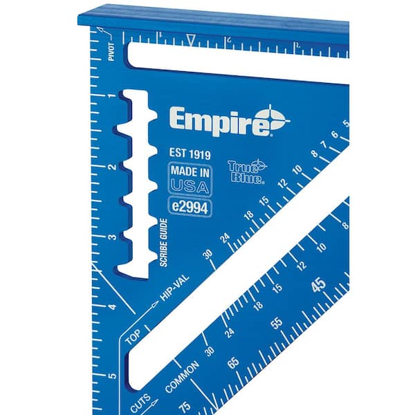 Empire - 12 in. Laser Etched Aluminum Rafter Square