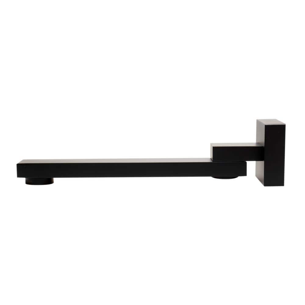 Black Matte Brass Wall Mounted Foldable Tub Spout