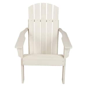 36.25"H Eggshell White Wooden Indoor/Outdoor Mid-Century Modern Adirondack Chair w/HYDRO-TEX finish Home Lawn Furniture
