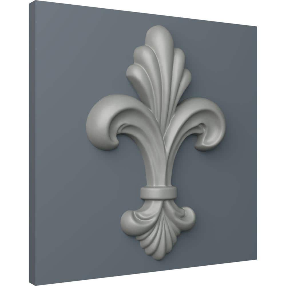 Gray Polyurethane Fleur-de-lis Large Decorative Onlay