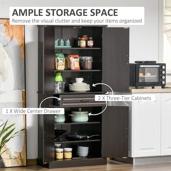 Freestanding Kitchen Pantry, Tall Storage Cabinet With Doors For Kitchen