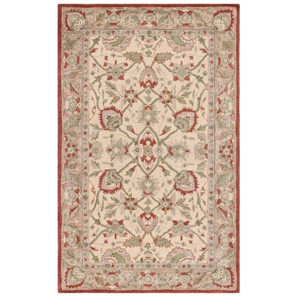 Antiquity 2 ft. x 3 ft. Rust/Ivory Forest Medallion Area Rug