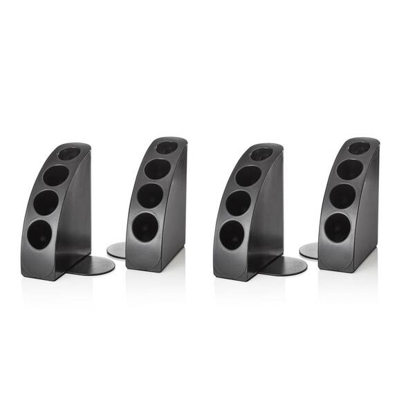 AdirOffice Smart Black Quarter Bookend Desk Organizer (4-Pack)