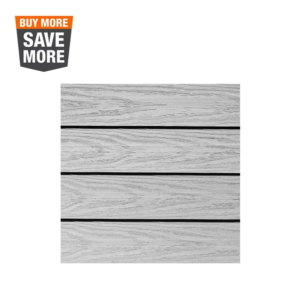 NewTechWood UltraShield Naturale 1 ft. x 1 ft. Quick Deck Outdoor Composite  Deck Tile in Icelandic Smoke White (10 sq. ft. per box) US-QD-ZX-SW - The  