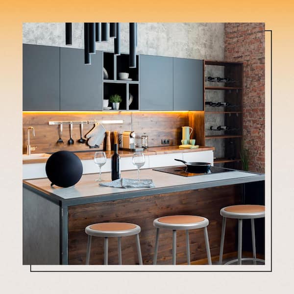 HAMPDEN FURNISHINGS Felix Collection 30 in. Stool, Grey Metal Frame, Masonite Seat Pan, Assembly Ready