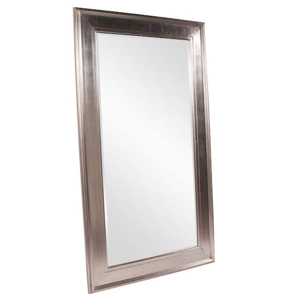 Marley Forrest Large Rectangle Bright Silver Leaf Beveled Glass Mirror (49 in. H x 85 in. W)