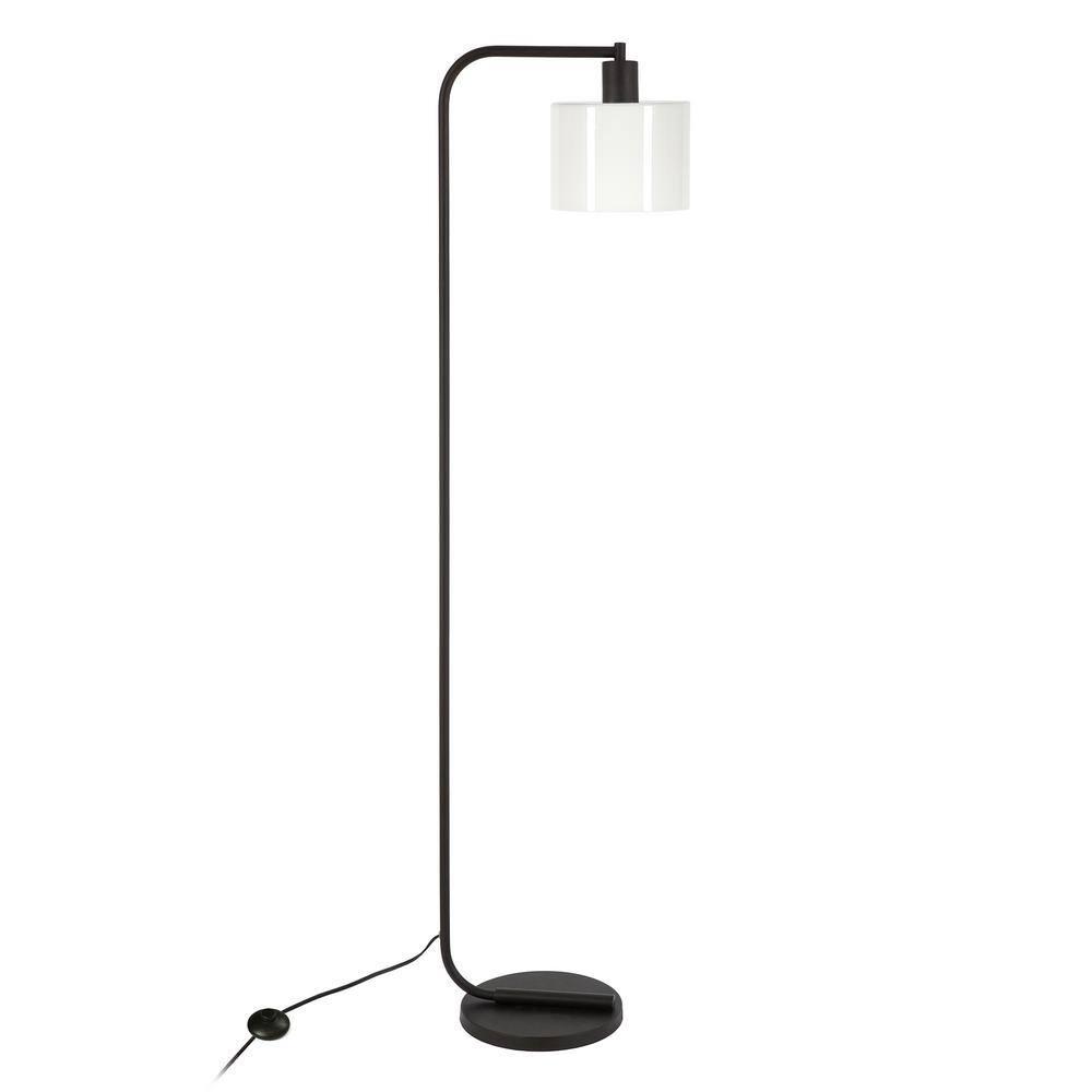 Arc Bronze 57" Industrial Floor Lamp with Barrel Shade