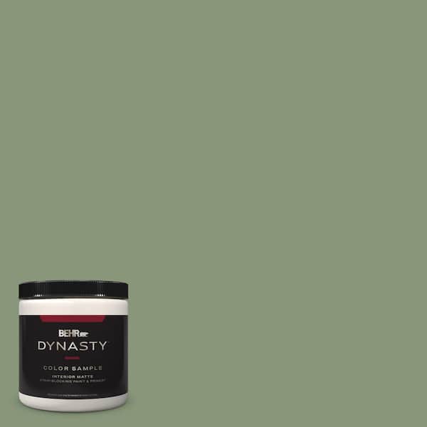 BEHR DYNASTY 8 oz. #S390-5 Laurel Tree One-Coat Hide Matte Stain-Blocking Interior/Exterior Paint and Primer Sample