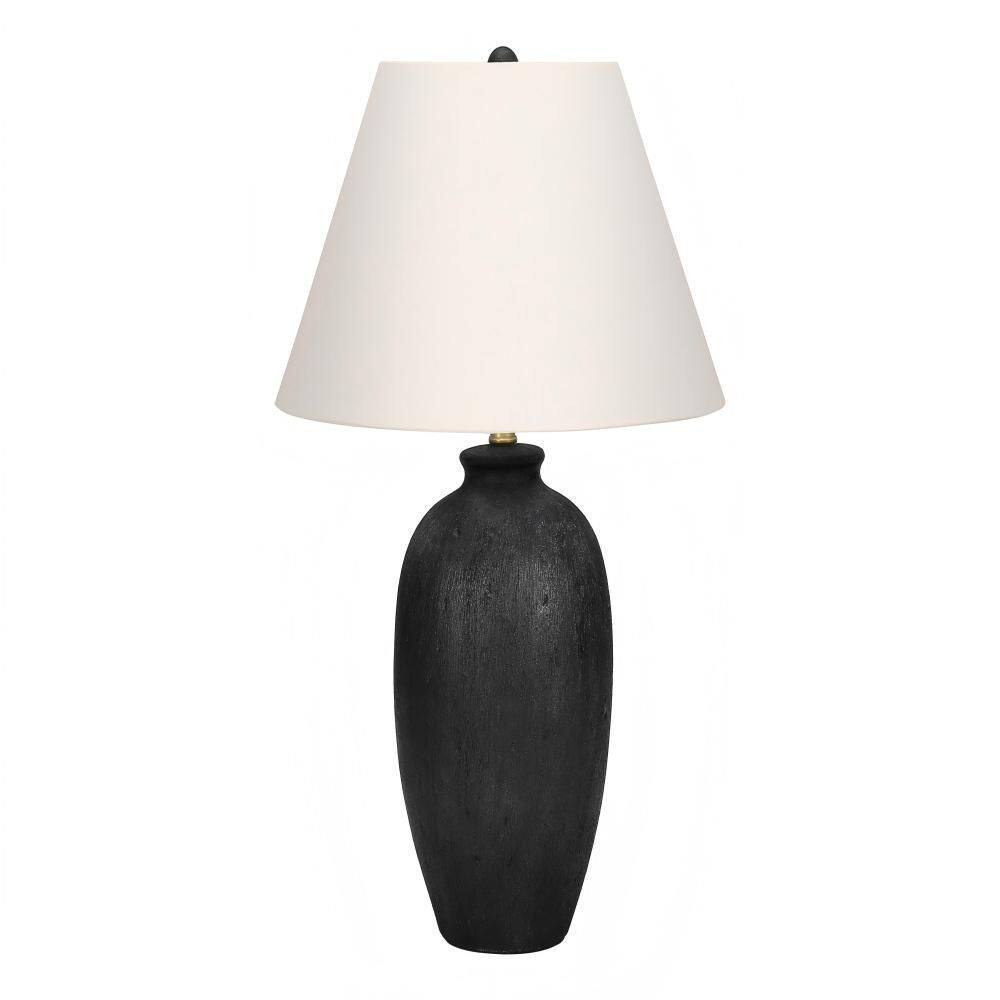24 in. Black Ceramic Modern Table Lamp with Vase Shape and Ivory Linen Empire Shade for Living Room, Bedroom and Office price history on PriceWatchPro