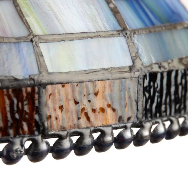 River of Goods Ariana 26.75 in. Tan Tiffany Stained Glass