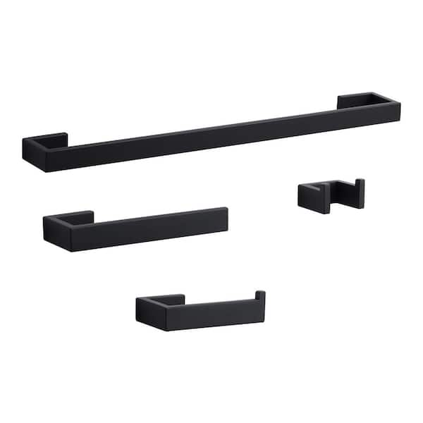 ALEASHA 4-Piece Bath Hardware Set Mounting Hardware included in Black