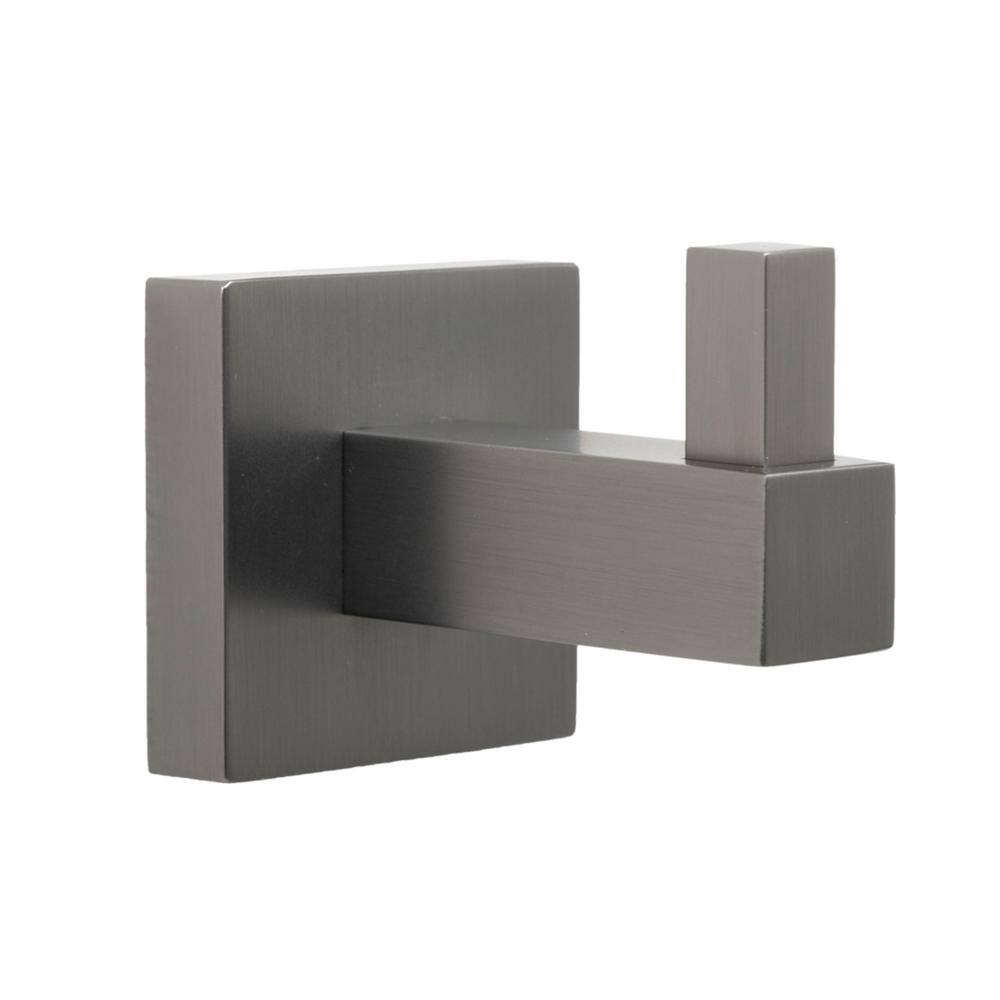 Gun Metal Gray 4-Piece Bathroom Hardware Set with Towel Bar