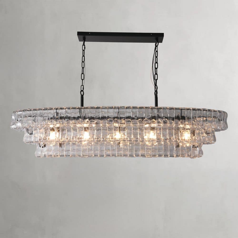 Modern Chandelier 54 in. 5-Lights Black Chandelier for Dining Room, Living Room, Foyer, Bedroom price history on PriceWatchPro
