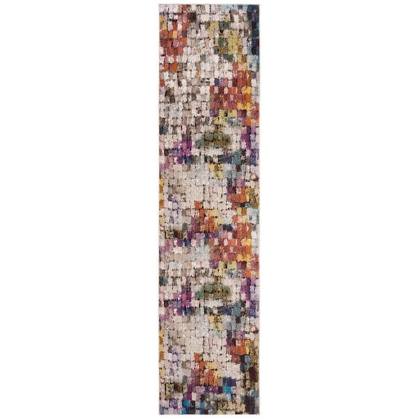 Aria 2 ft. x 10 ft. Cream/Rust Abstract Runner Rug