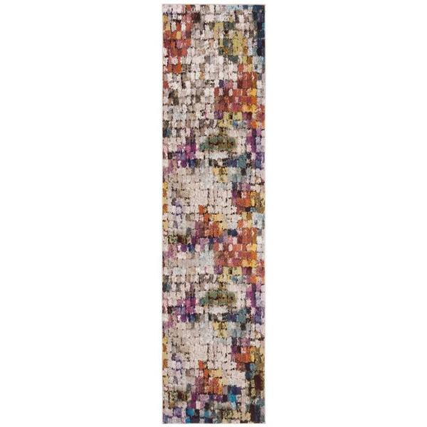 SAFAVIEH Aria Cream/Rust 2 ft. x 8 ft. Abstract Runner Rug