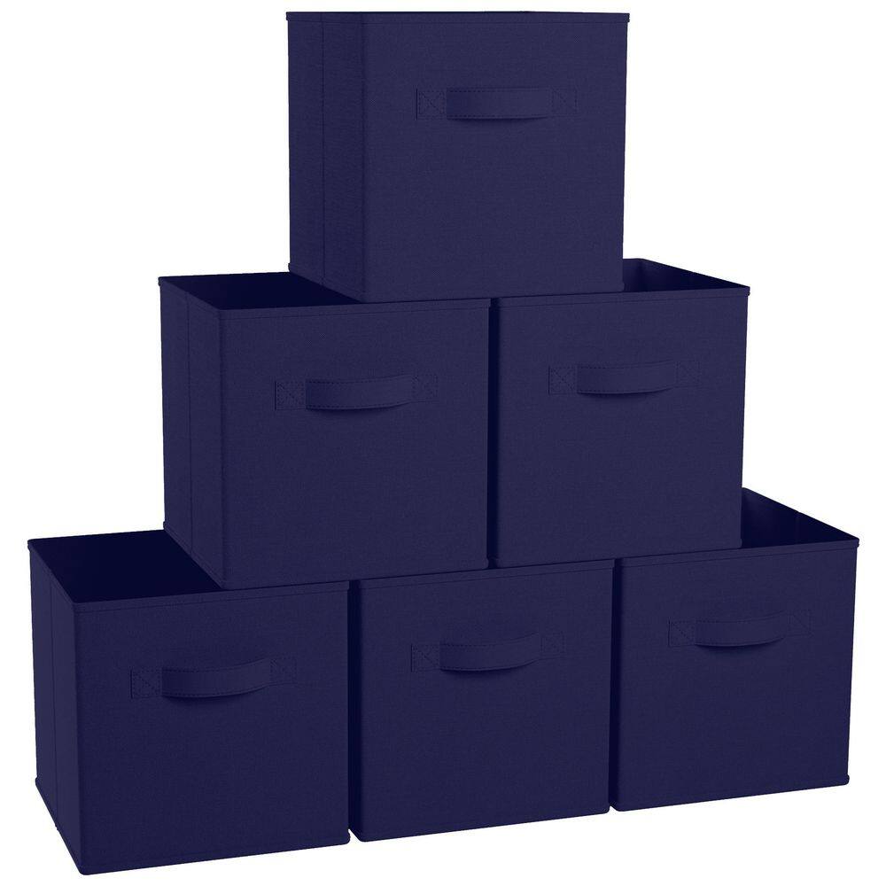 Ornavo Home 11 x 11 x 11, Navy Cube Storage Bin 6 Pack 6PKBIN1111