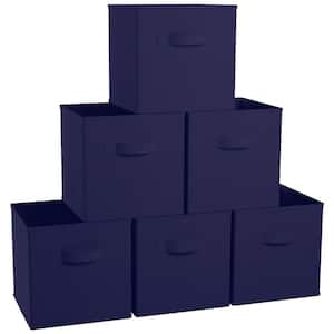 11 x 11 x 11, Navy Cube Storage Bin 6 Pack