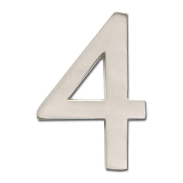 Architectural Mailboxes 4 in. Satin Nickel Floating House Number 4