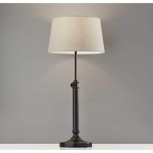 32.5 in. Black Standard Light Bulb Bedside Table Lamp