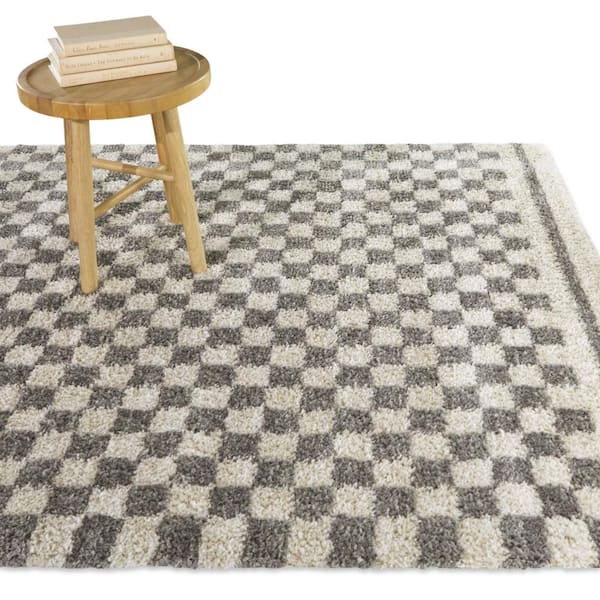 Chance Grey 8 ft. x 10 ft. Checkered Area Rug