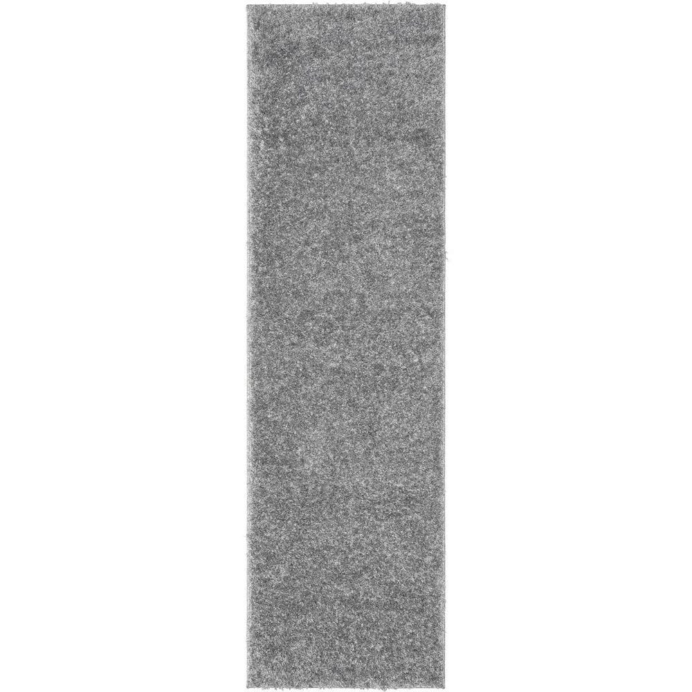 Well Woven Elle Basics Emerson Solid Shag Grey 2 ft. 7 in. x 9 ft. 6 in