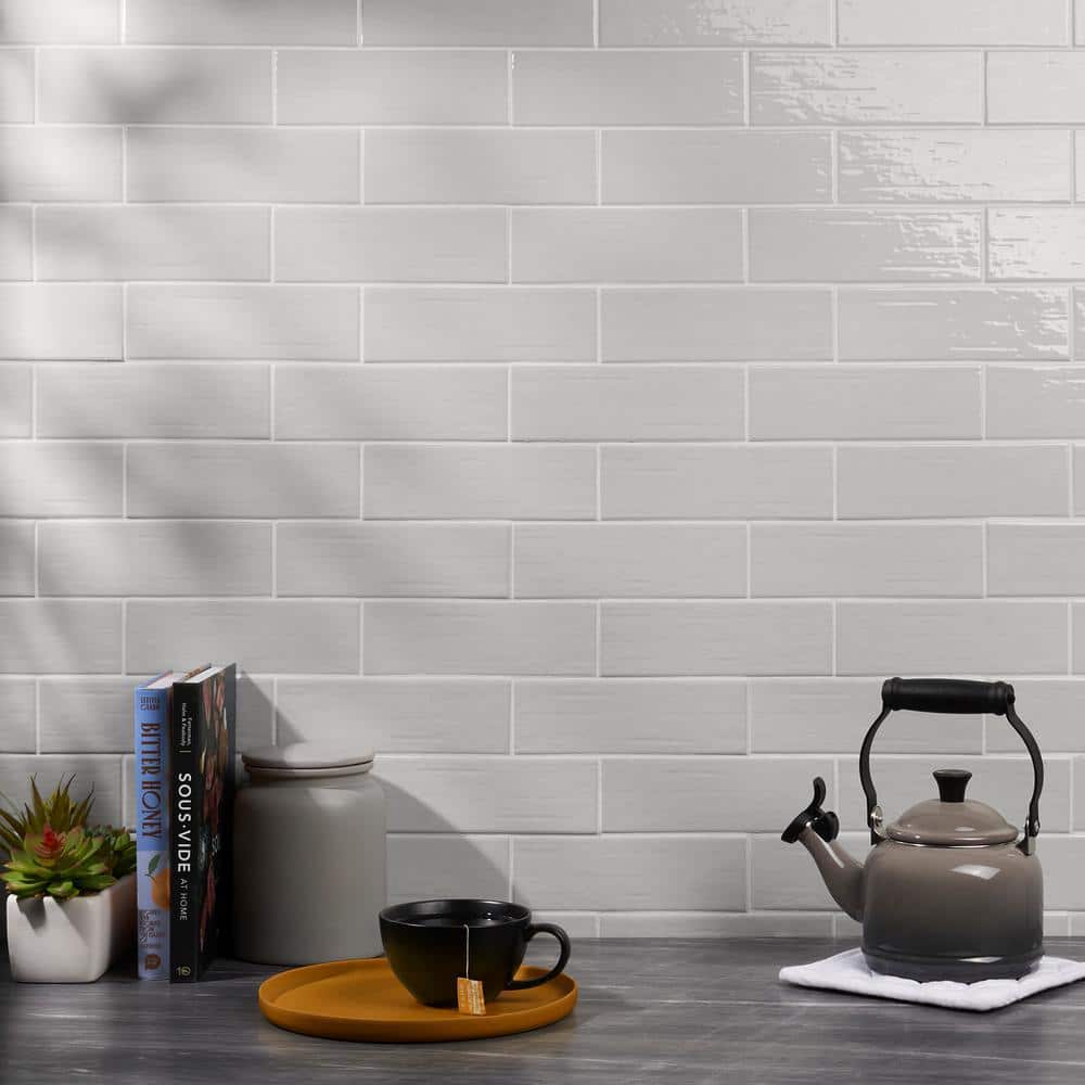 Hearth Gray Polished Porcelain Subway Wall Tile