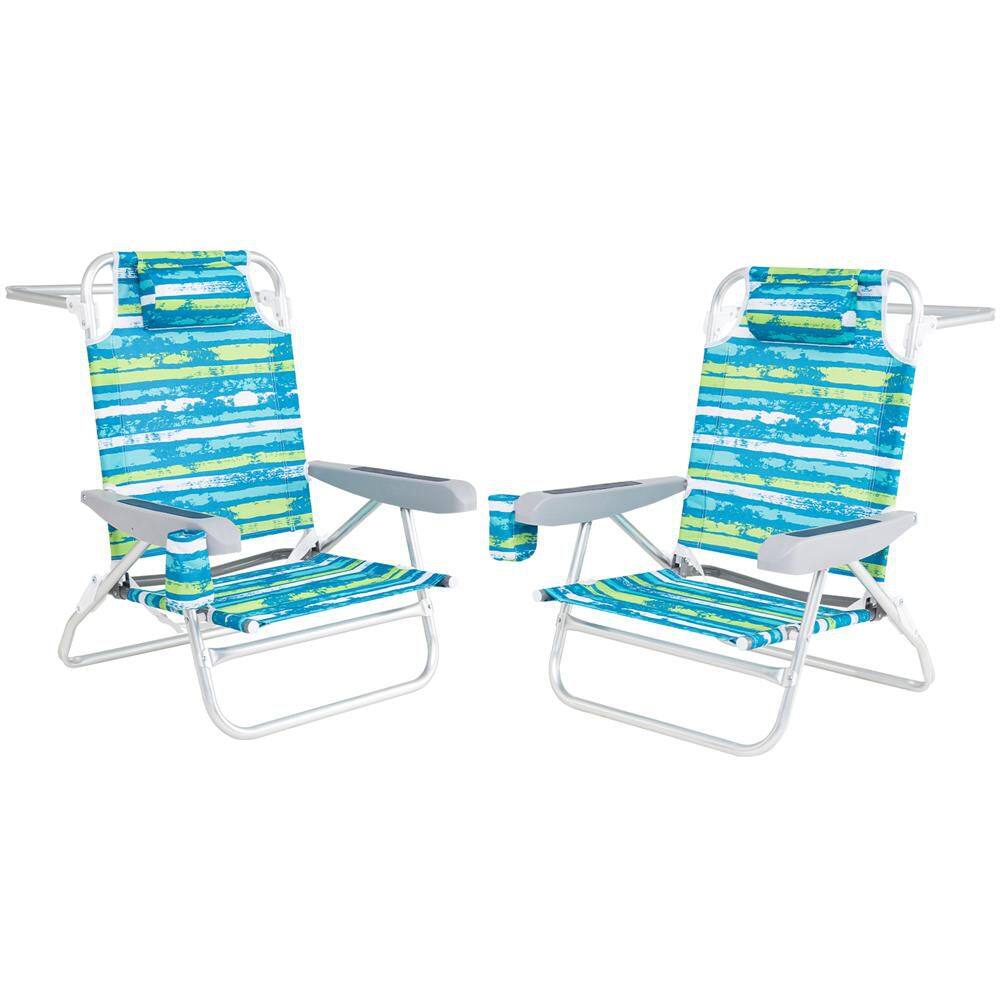 Foldable Beach Chair Set of 2 Patio Sling Chairs w/Wide Armrest Green price history on PriceWatchPro